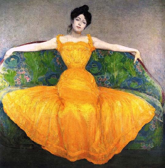 Max Kurzweil Mujer con un vestido amarillo china oil painting image